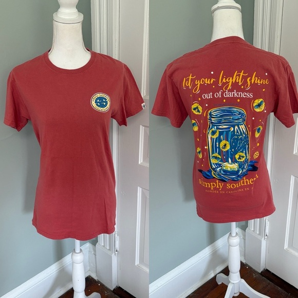 Simply Southern Red T-Shirt with Inspirational Graphic Size Small - Picture 1 of 4